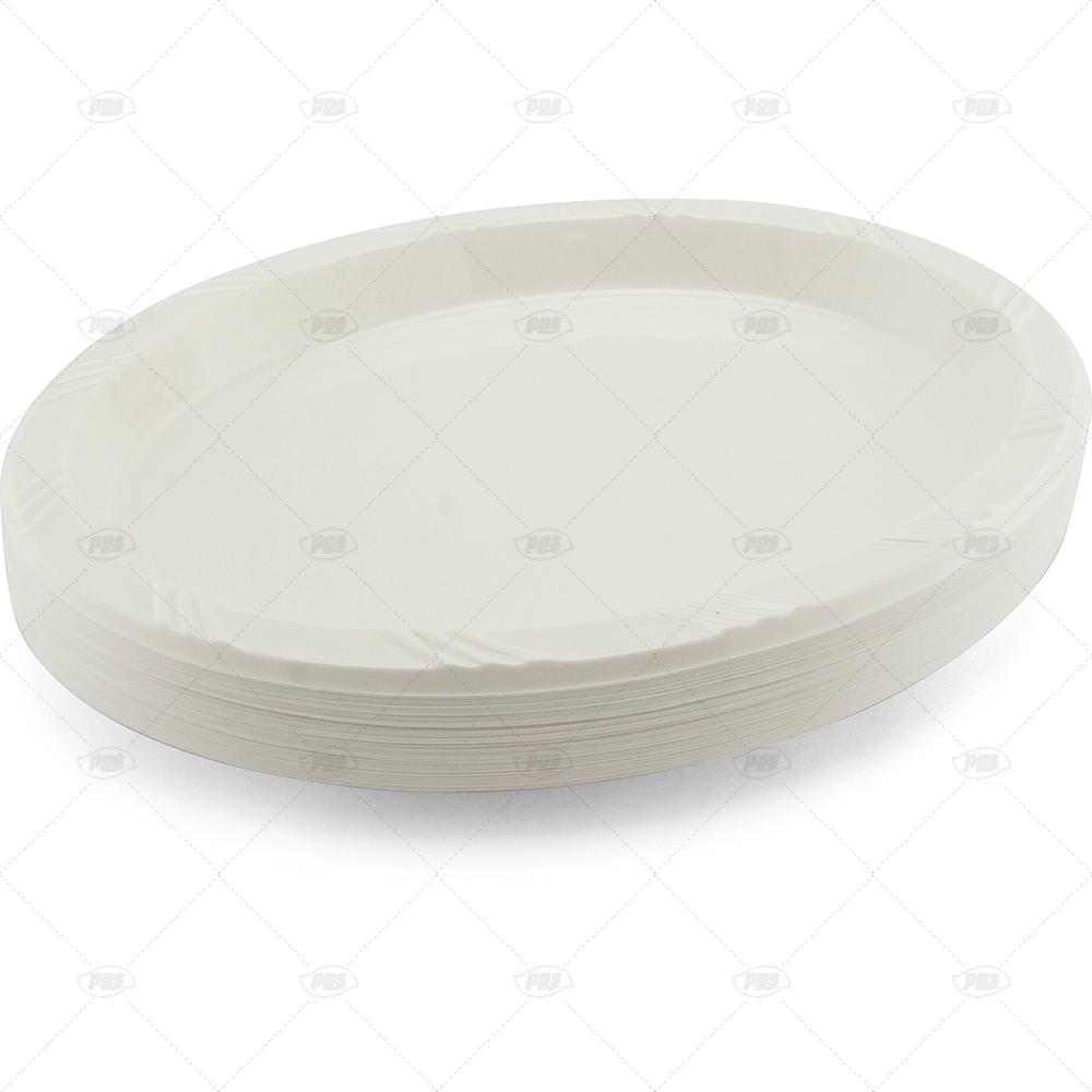 description image for Plastic Oval White  Plates  50pc (2)